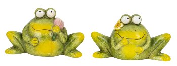 Lustige Keramik Frösche in grün