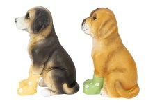 Dogs sitting with shoes h=25cm asst.