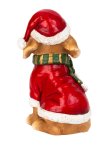 Hund sitzend mit Nikolausmütze & Schal