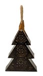 Metal tree lantern black, inside gold,