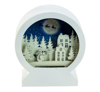 Frame round with xmas design, light &