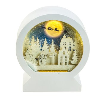 Frame round with xmas design, light &