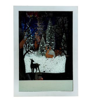 Frame with winter design, light &