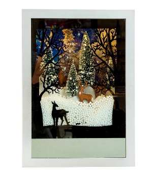 Frame with winter design, light &