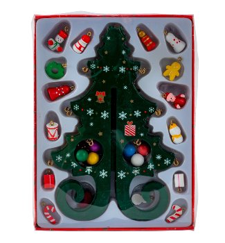 X-mas Tree green wooden h=19cm w=14cm