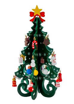 X-mas Tree green wooden h=19cm w=14cm