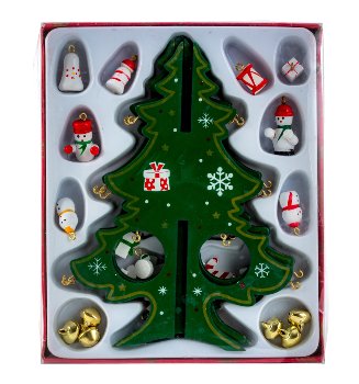 X-mas Tree green wooden h=17,5cm w=11cm