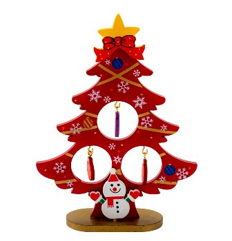 X-mas Tree red wooden h=14,5cm w=10,5cm