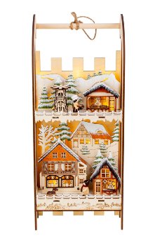 Winter-Holzdeko Schlitten h=45cm