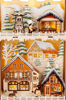 Winter-Holzdeko Schlitten h=45cm