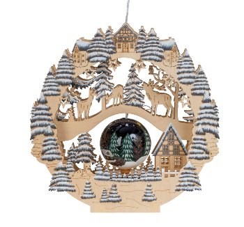 Winter-Holzdeko mit drehender