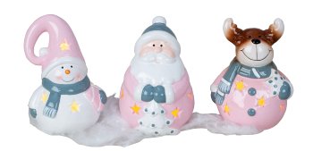 Xmas figures santa, snowman and elk with