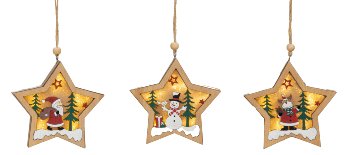 Wooden decoration star for hanging with
