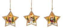 Wooden decoration star for hanging with