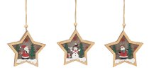 Wooden decoration star for hanging with