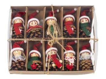 Wooden doll with santa hat and fire cone