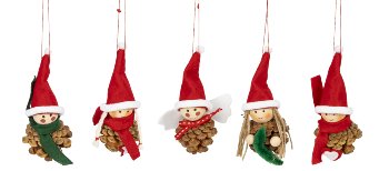 Wooden doll with santa hat and fire cone