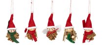 Wooden doll with santa hat and fire cone