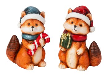 Cute Xmas fox with hat and scarf