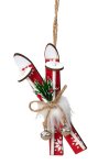 Wooden Ski with decoration for hanging