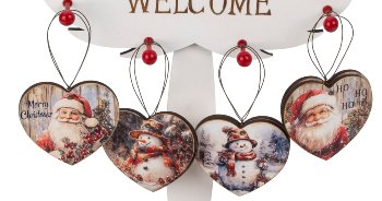 Weihnachts-Holz-Deko Herzform zum Hängen