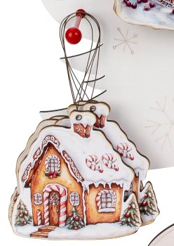 Weihnachts-Holz-Deko Häuserform zum