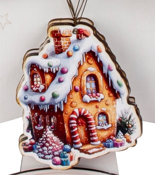 Weihnachts-Holz-Deko Häuserform zum