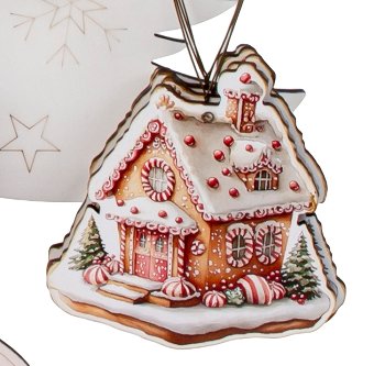 Weihnachts-Holz-Deko Häuserform zum