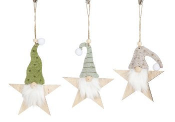 Hanging Sleeping gnome star with felt