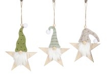 Hanging Sleeping gnome star with felt