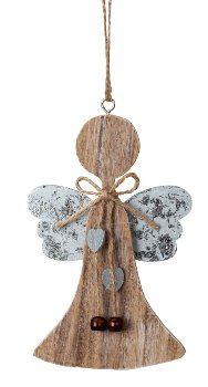 Wooden angel for hanging h=15cm