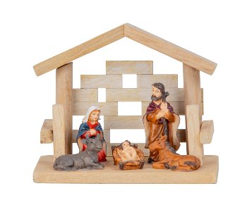 Krippenhaus mit Krippenfiguren h=12cm