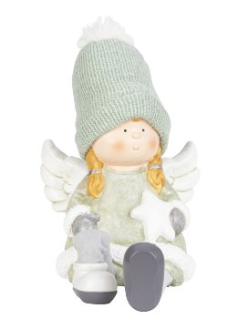 Winter girl with hat and angel wings &