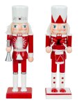 Wooden nut cracker red/white standing