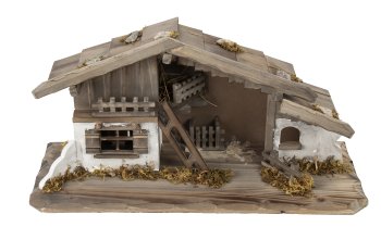 Haus aus Holz mit LED-Licht h=24,5cm,