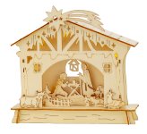 Wooden house "nativity" with LED-Light