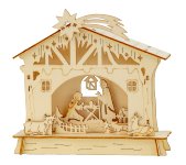 Wooden house "nativity" with LED-Light