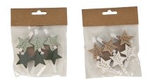 Wooden-Star with wooden clip set of 6pcs