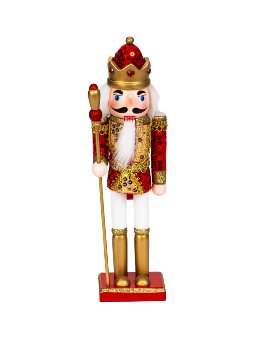 Nut Cracker red/white/gold standing