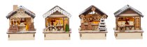Wooden market houses h=10,5cm w=9cm with