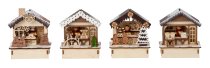 Wooden market houses h=10,5cm w=9cm with