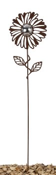 Metall Blume rost mit Edelstahlkugel auf