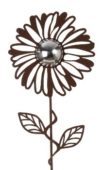 Metall Blume rost mit Edelstahlkugel auf