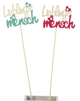 Metall-Blumenstecker "Lieblingsmensch"