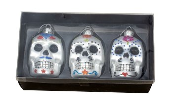 Glass skulls for hanging h=8,5cm in