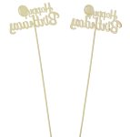 Metall-Blumenstecker "Happy Birthday"