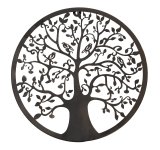 Metal-wall decoration family tree black