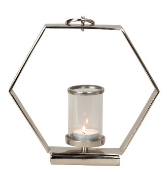 Metal sculpture hexagon tealight holder