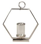 Metal sculpture hexagon tealight holder