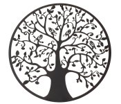 Metal-wall decoration family tree black